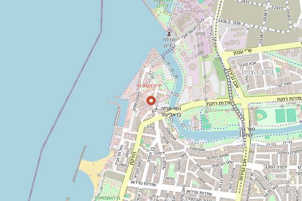 Map showing Port Chef in Tel Aviv