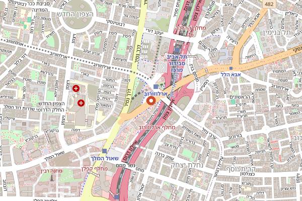 Map showing Hiba in Tel Aviv