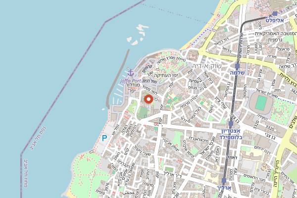Map showing The Fisherman's Restaurant in Tel Aviv