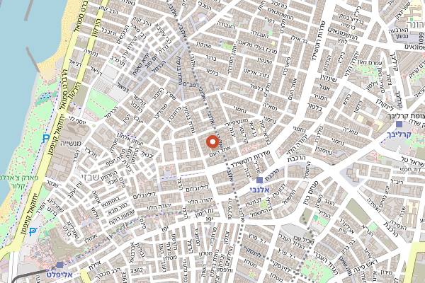 Map showing Port Said in Tel Aviv