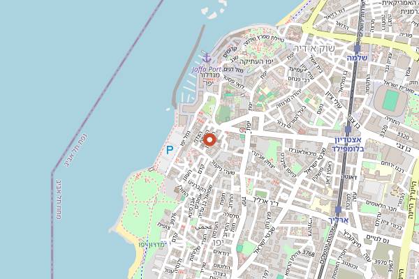 Map showing Abu Hassan in Tel Aviv