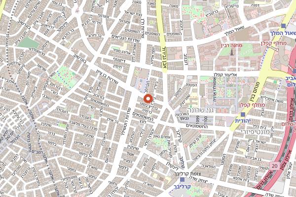 Map showing Gazzetta in Tel Aviv