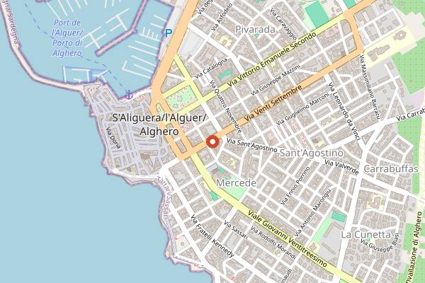Map showing Pasticceria Tarragona in Alghero