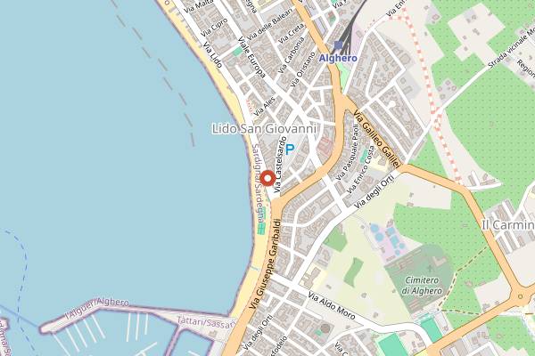 Map showing Kelu Lounge Bar in Alghero