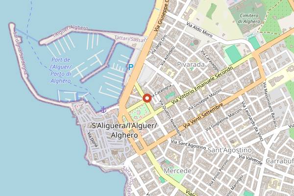 Map showing Blau SkyBar in Alghero