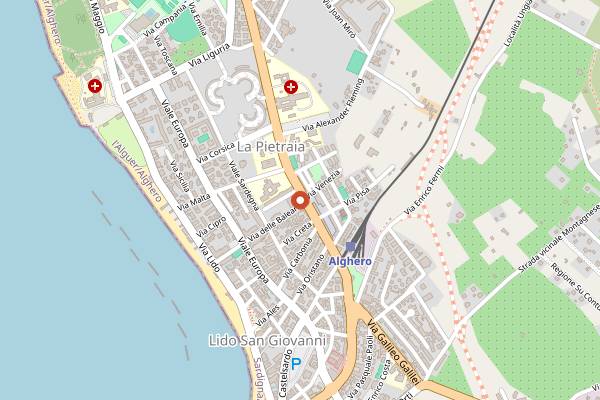 Map showing Deliciós in Alghero