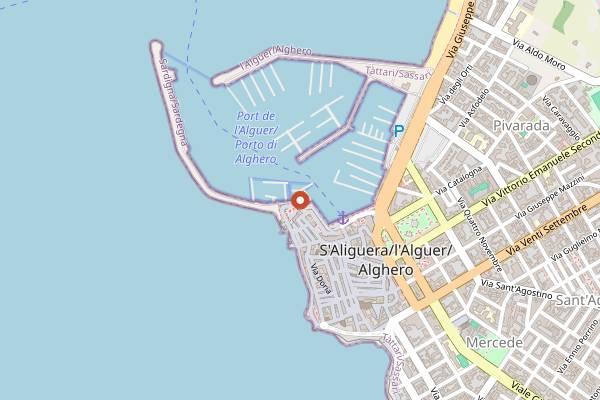 Map showing Aquatica in Alghero