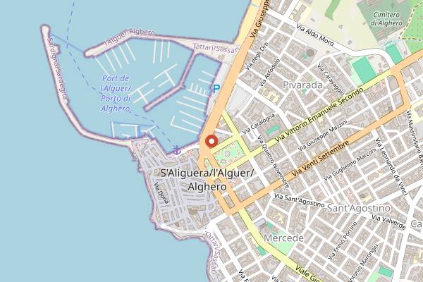 Map showing Bar Focacceria Milese in Alghero