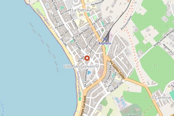 Map showing Torrefazione Caffè Mio in Alghero