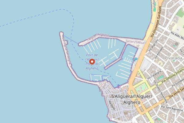 Map showing Birralguer Sardinian Craft Beer Festival in Alghero