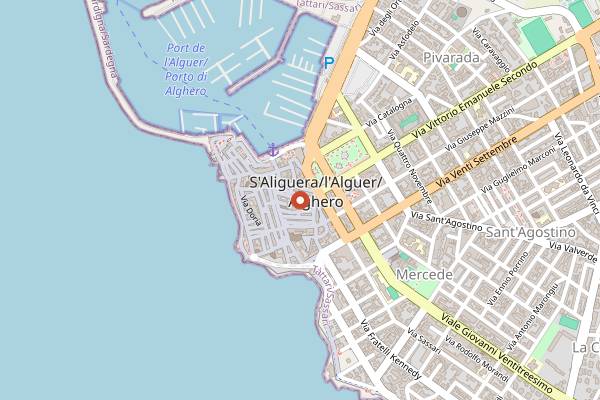 Map showing Al Refettorio in Alghero