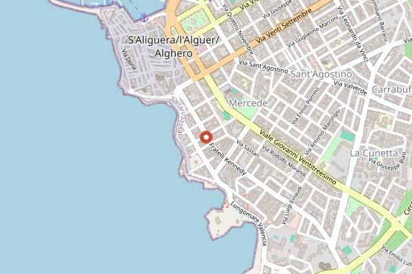 Map showing La Saletta in Alghero