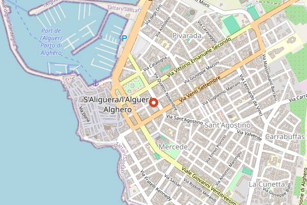 Map showing Musciora in Alghero