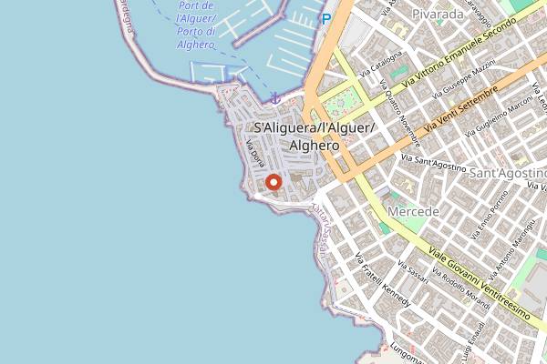 Map showing L'Altra Vineria in Alghero