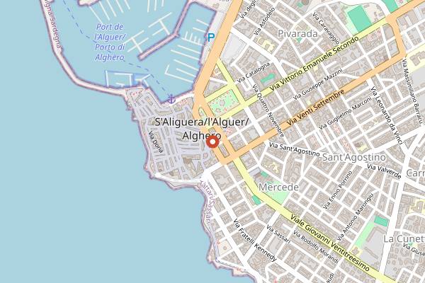 Map showing Mercato Civico in Alghero