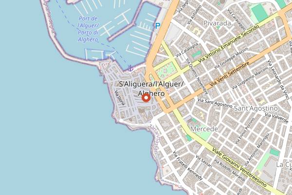 Map showing Alamo in Alghero