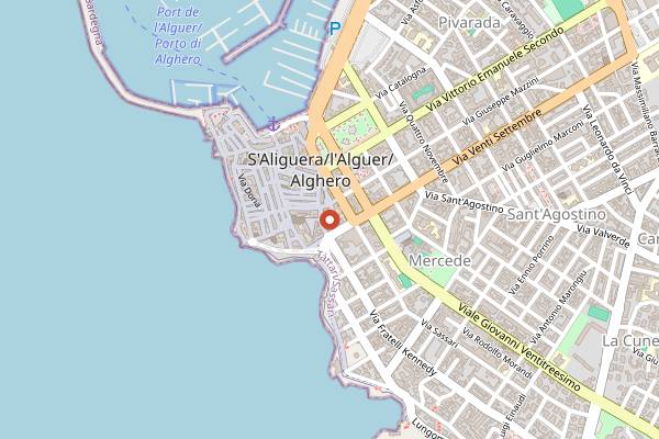 Map showing Al Gambero in Alghero