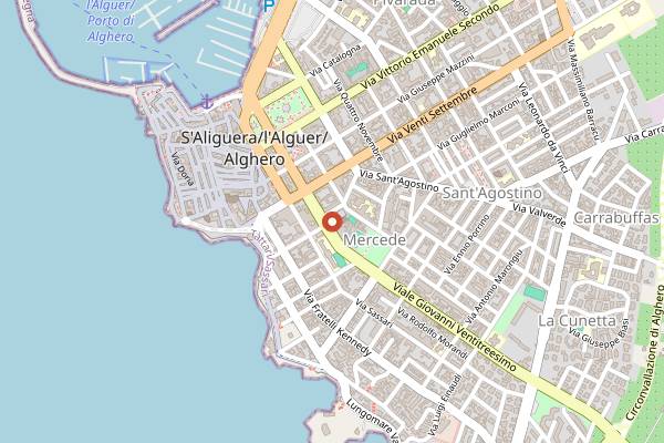 Map showing Isola Forma in Alghero
