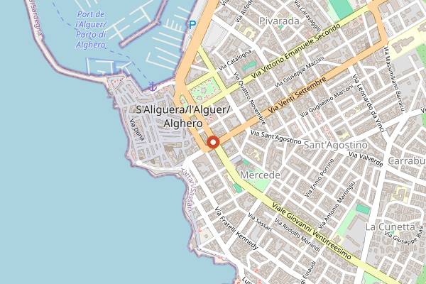 Map showing La Golositas in Alghero