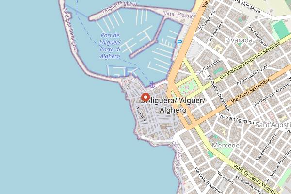 Map showing SardOa Aperitivo diVino in Alghero