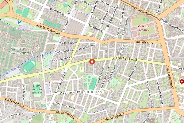 Map showing Forno Bizzarri in Bologna
