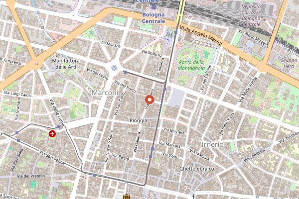 Map showing Gelateria Stefino Bio in Bologna