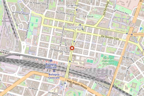 Map showing Bar Chichibo in Bologna