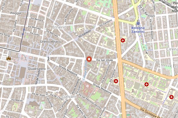 Map showing Freakout Club in Bologna