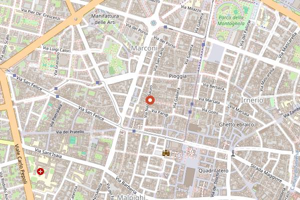 Map showing Il Mistico Cocktail And Wine in Bologna