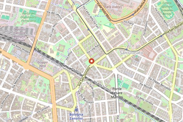 Map showing Bunker Brewery in Bologna