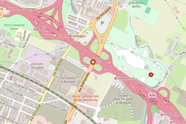 Map showing Labadia Brewery in Bologna