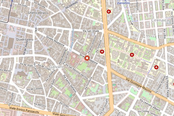 Map showing Caffe Scaramagli in Bologna