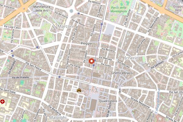 Map showing Mo Mortadella Lab in Bologna