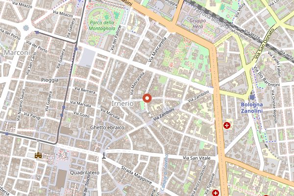 Map showing Piadineria da Bardo in Bologna