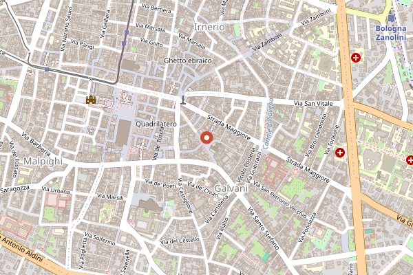 Map showing Caffe della Corte in Bologna