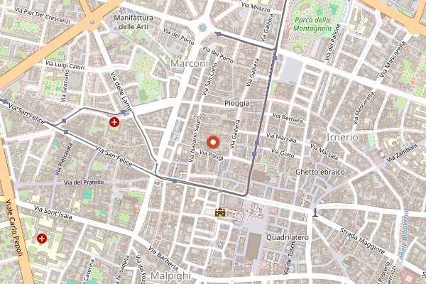 Map showing Caffe Rubik in Bologna