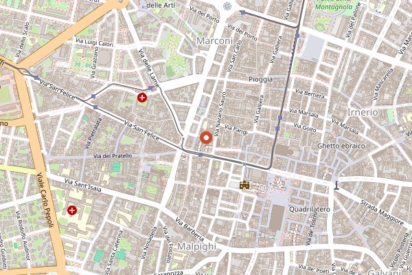 Map showing Le Cementine in Bologna