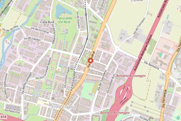 Map showing Antica Trattoria della Gigina in Bologna