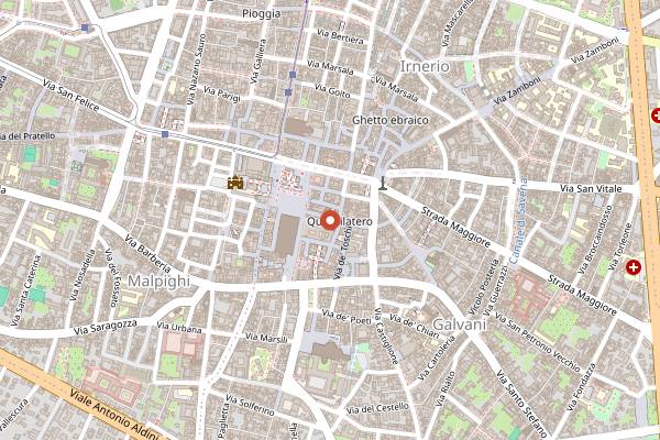 Map showing Buca San Petronio in Bologna