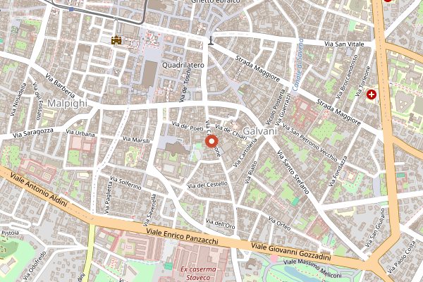 Map showing Osteria Buca Manzoli in Bologna