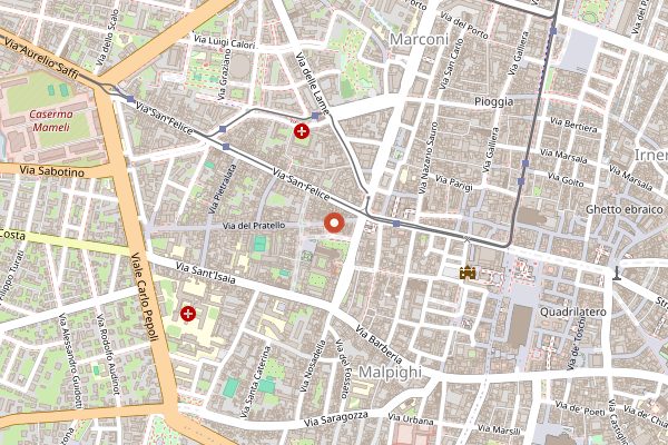 Map showing Osteria Il Volpetto in Bologna
