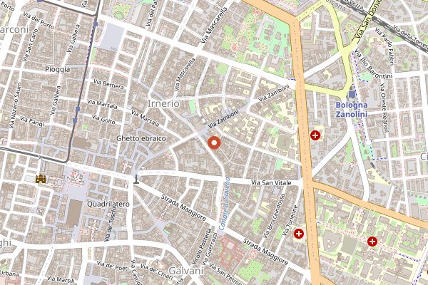 Map showing Osteria Numero Sette in Bologna