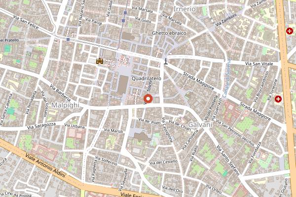 Map showing San Silvestro in Cantina in Bologna