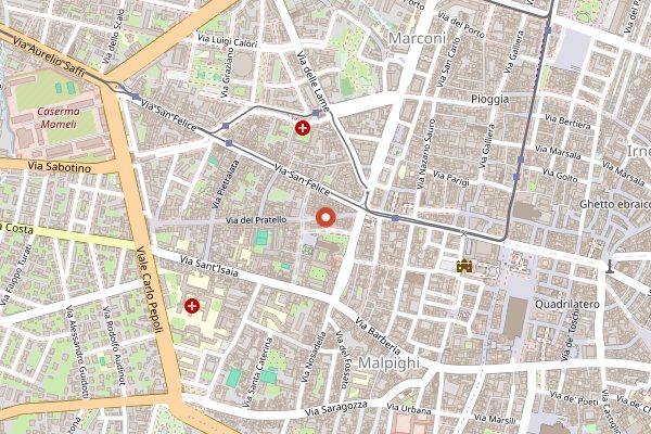 Map showing Trattoria Fantoni in Bologna