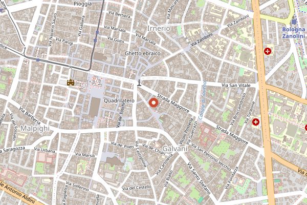 Map showing Trattoria Leonida in Bologna