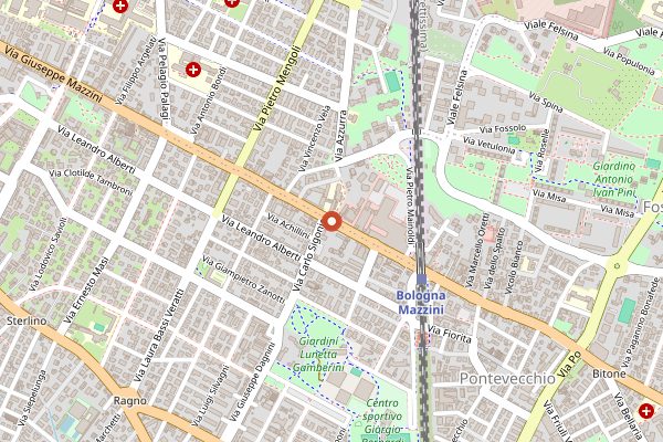 Map showing Bottega del Caffe in Bologna