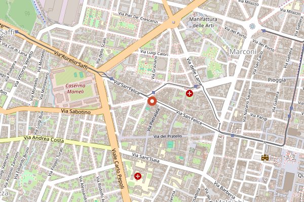 Map showing Neighbourhood Coffee in Bologna