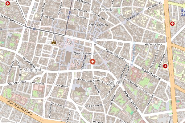 Map showing Bluone Cooking Classes in Bologna
