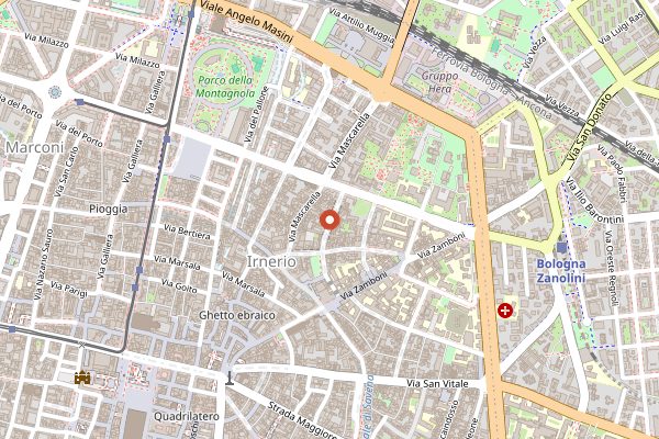 Map showing Bologna Cooking School in Bologna