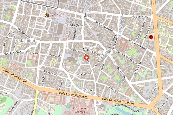 Map showing Buca Niba in Bologna